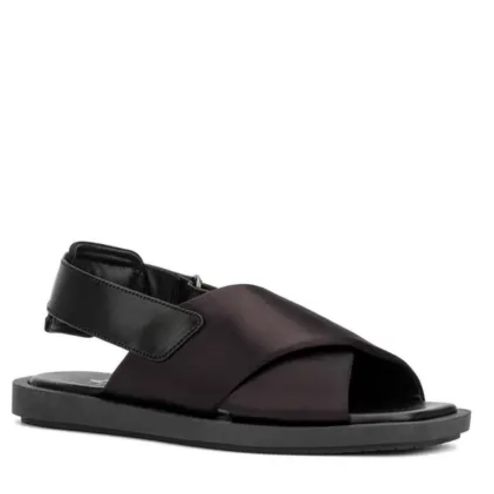 Aquatalia Jolessa Satin Slingback Sandals in Dark Eggplant